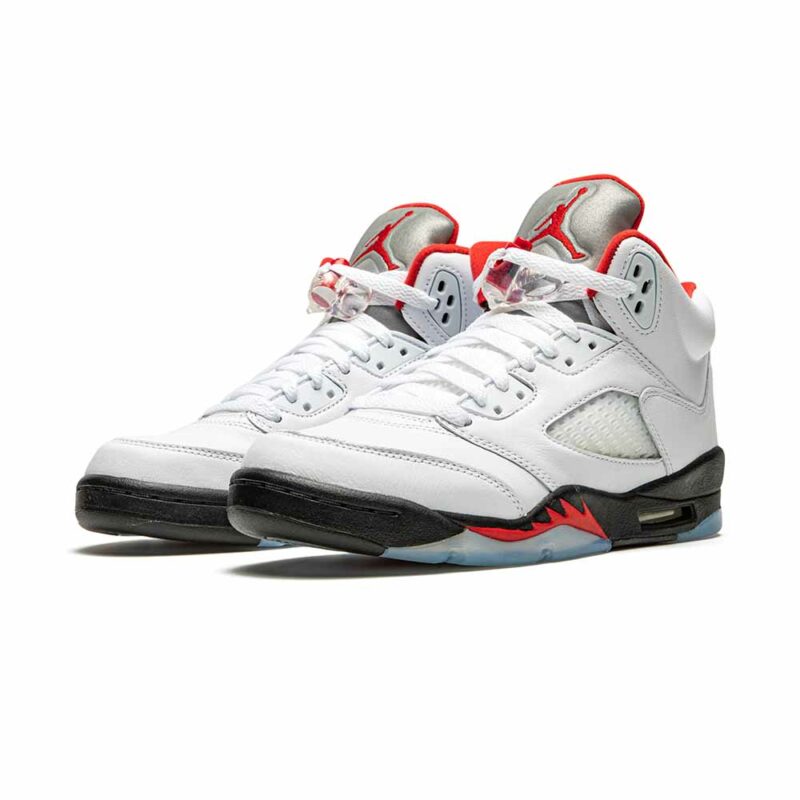 Youth Air Jordan 5 Retro GS “Fire Red Silver Tongue” - Image 2